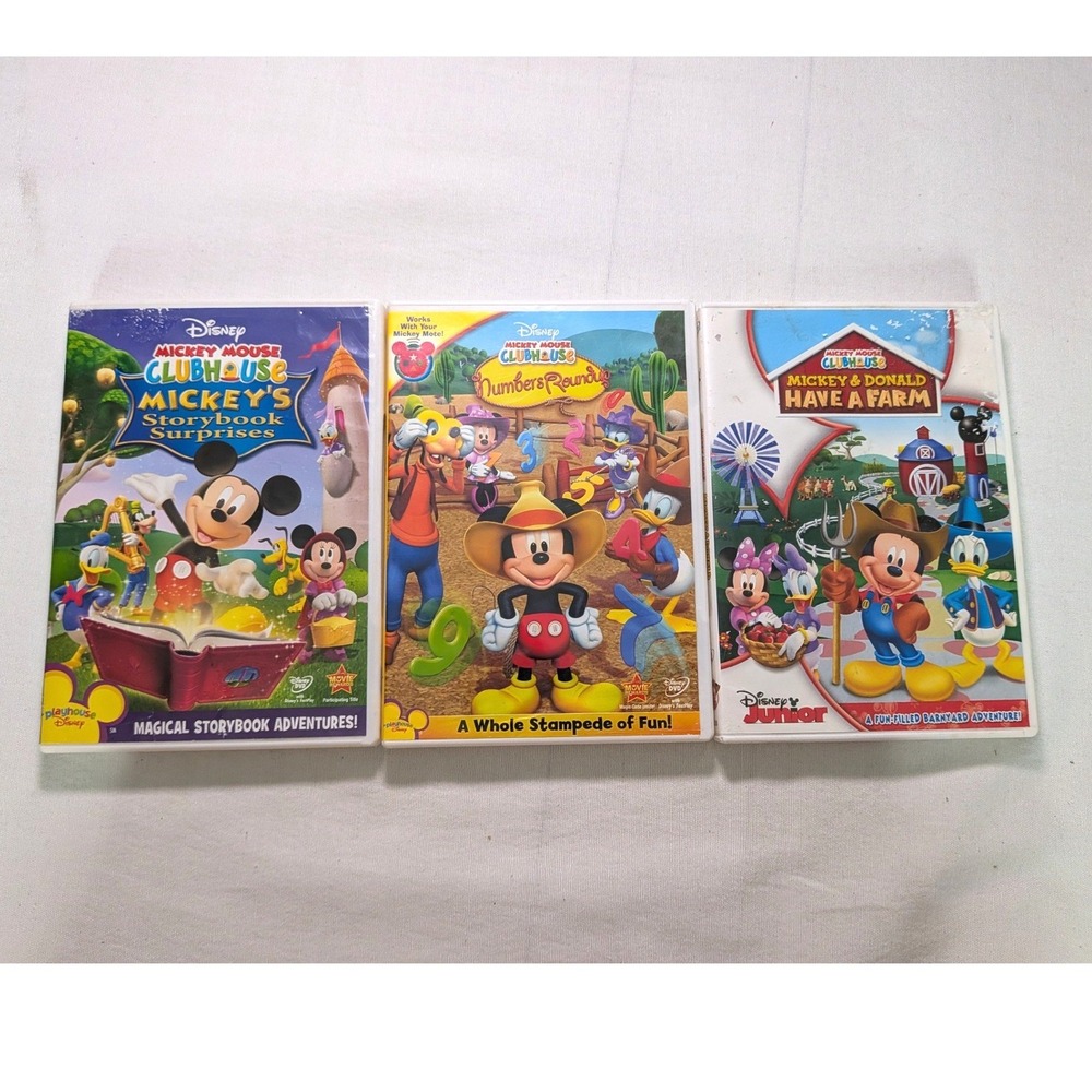 Disney Junior Mickey Mouse Clubhouse DVD Lot Kids 3-Disc Set numbers farm story
